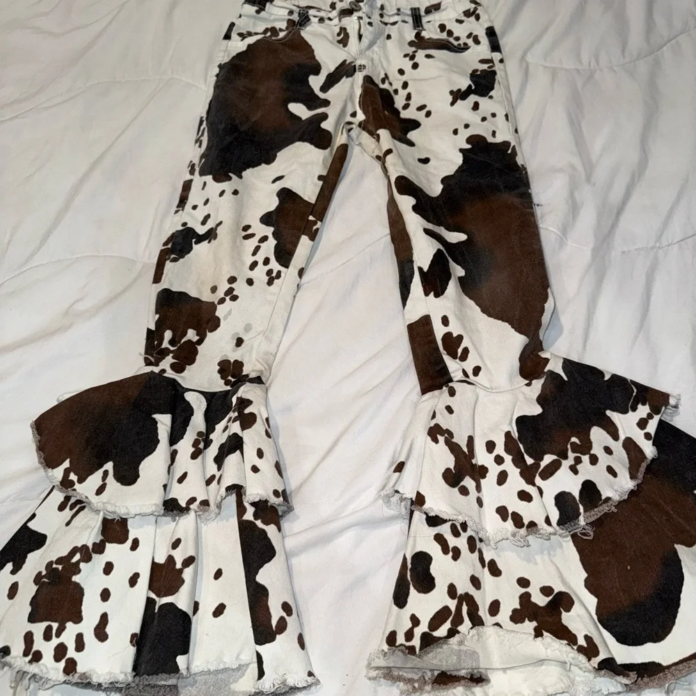 Bundle Kids' Brown and White Animal Print Jeans‎